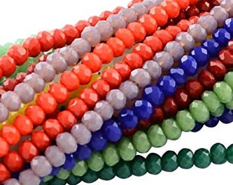 Faceted Glass Beads BULK Beads Assorted Beads Glass Rondelle Beads Assorted Beads Mix Wholesale Beads 4x3 10 Strands 1500pcs