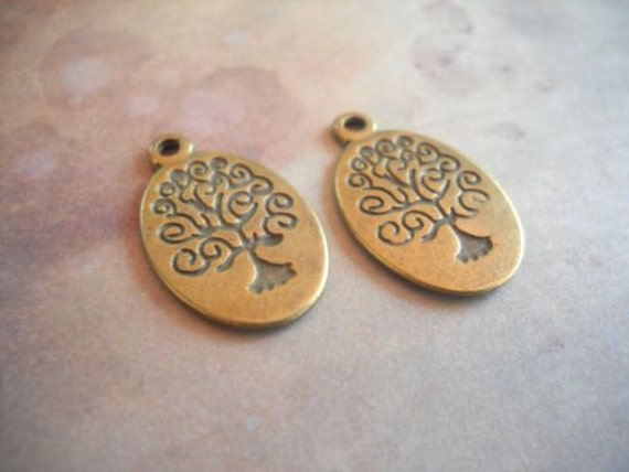 Antique Bronze 12mm CM0336B BULK 30 Tree Disc Charms Wholesale Tree of Life pendant beads