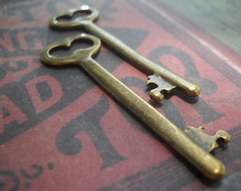 Bulk Skeleton Keys Steampunk Keys Antiqued Bronze Key Pendants Key Charms 53mm Wholesale Keys 100pcs