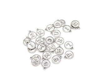 Typewriter Key Charms Antiqued Silver Letter Charms Alphabet Tags Alphabet Charms FULL ALPHABET Bulk Charms Wholesale Charms 78pcs