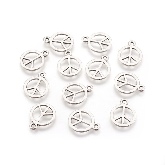 Peace Sign Charms Peace Charms Set Antiqued Silver Peace Charms BULK Charms Wholesale Supplies 100pcs Etsy