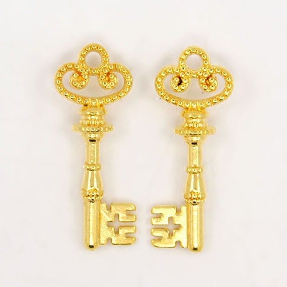 Key Charms Bulk Keys Skeleton Keys Antiqued Gold Keys Tiny Key Charms Miniature Keys Bulk Skeleton Keys Heart Keys 50 Pieces