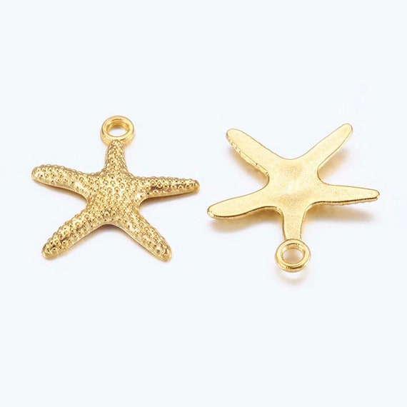 BULK Charms Starfish Charms Shiny Gold 50 pieces Wholesale Charms Ocean Charms