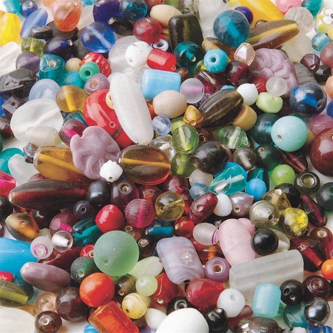 Bulk Glass Beads - 1/4lb Random Mix - Choose Color - 3mm to 20mm