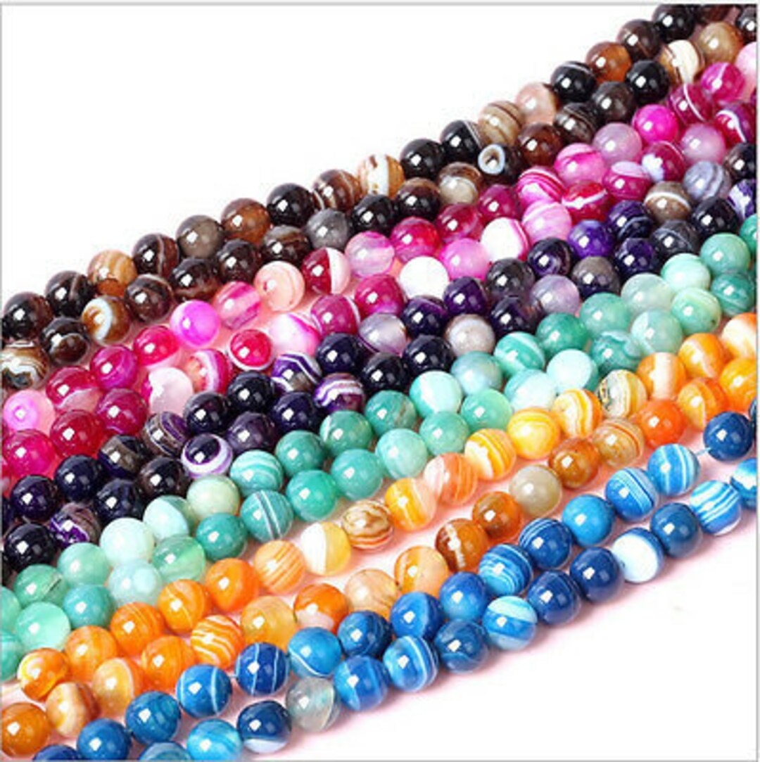 Bulk Beads Assorted Beads Lot Wholesale Beads Striped Agate Beads Agate