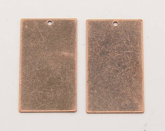 Metal Stamping Blanks Blank Charms Rectangle Charms Blank Charms Copper Blanks Bulk Charms Wholesale Charms Brass Blanks 50 pieces