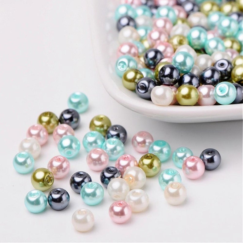 Wholesale Beads Bulk Beads 8mm Glass Pearls 8mm Beads Assorted Etsy