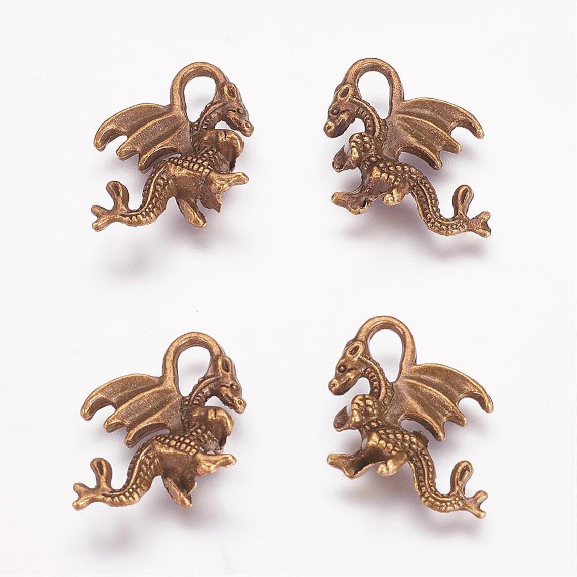 Dragon Charms Antiqued Bronze Dragon Charms Fairy Tale Charms Etsy