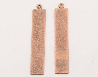 Metal Stamping Blanks Blank Charms Rectangle Charms Blank Charms Copper Blanks Bulk Charms Wholesale Charms Brass Blanks 50 pieces 41mm