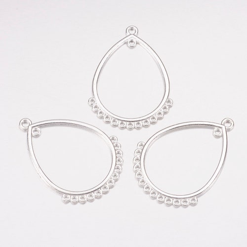 Chandelier Earring Findings Chandelier Charms Shiny Silver Etsy