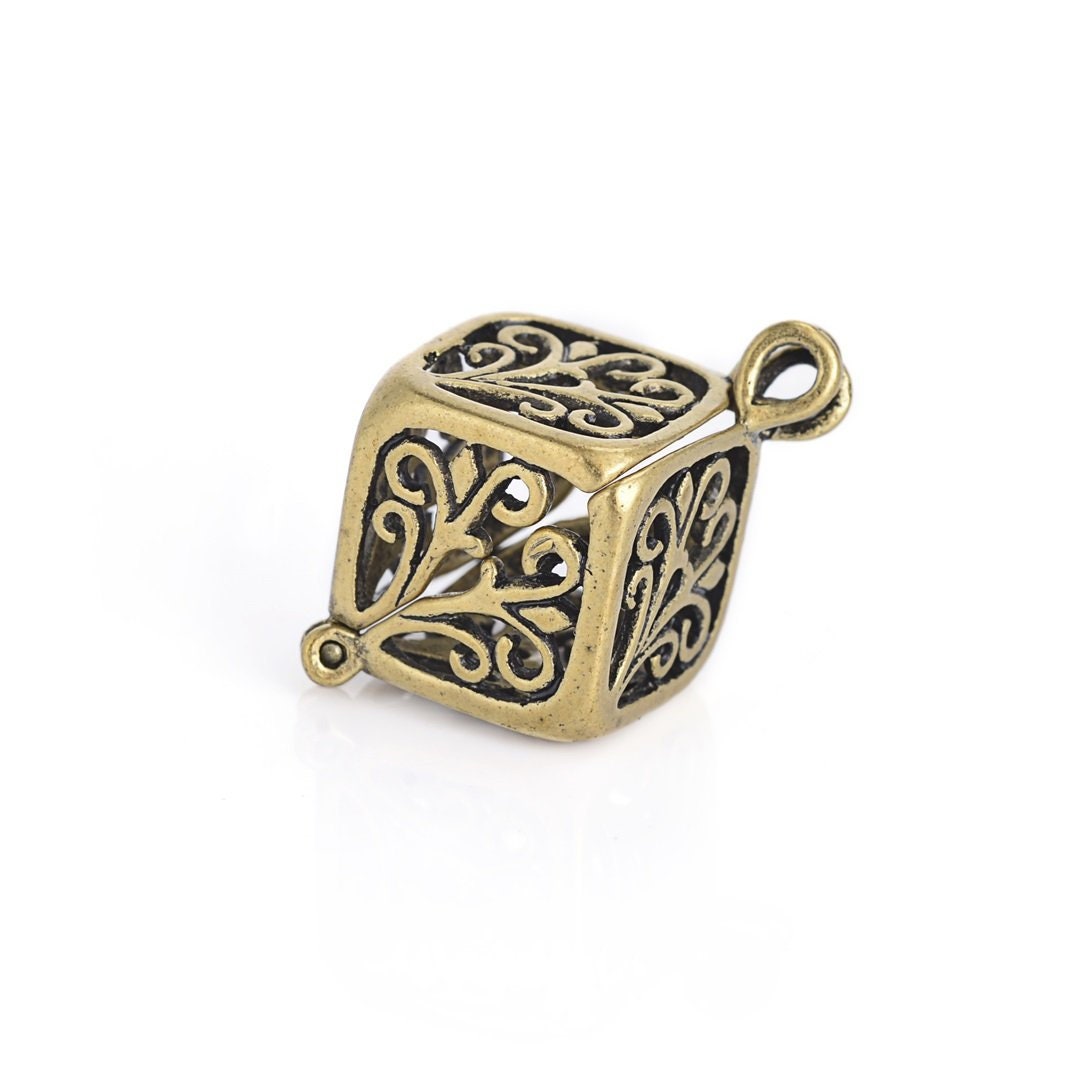 Aromatherapy Lockets Oil Diffuser Locket Pendants Antiqued Bronze Lockets Cube Lockets BULK