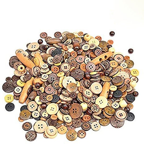 Bulk Buttons Brown Coconut Shell Buttons Assorted Lot Wholesale Buttons 2 Hole Buttons 4 Hole Buttons 500pcs