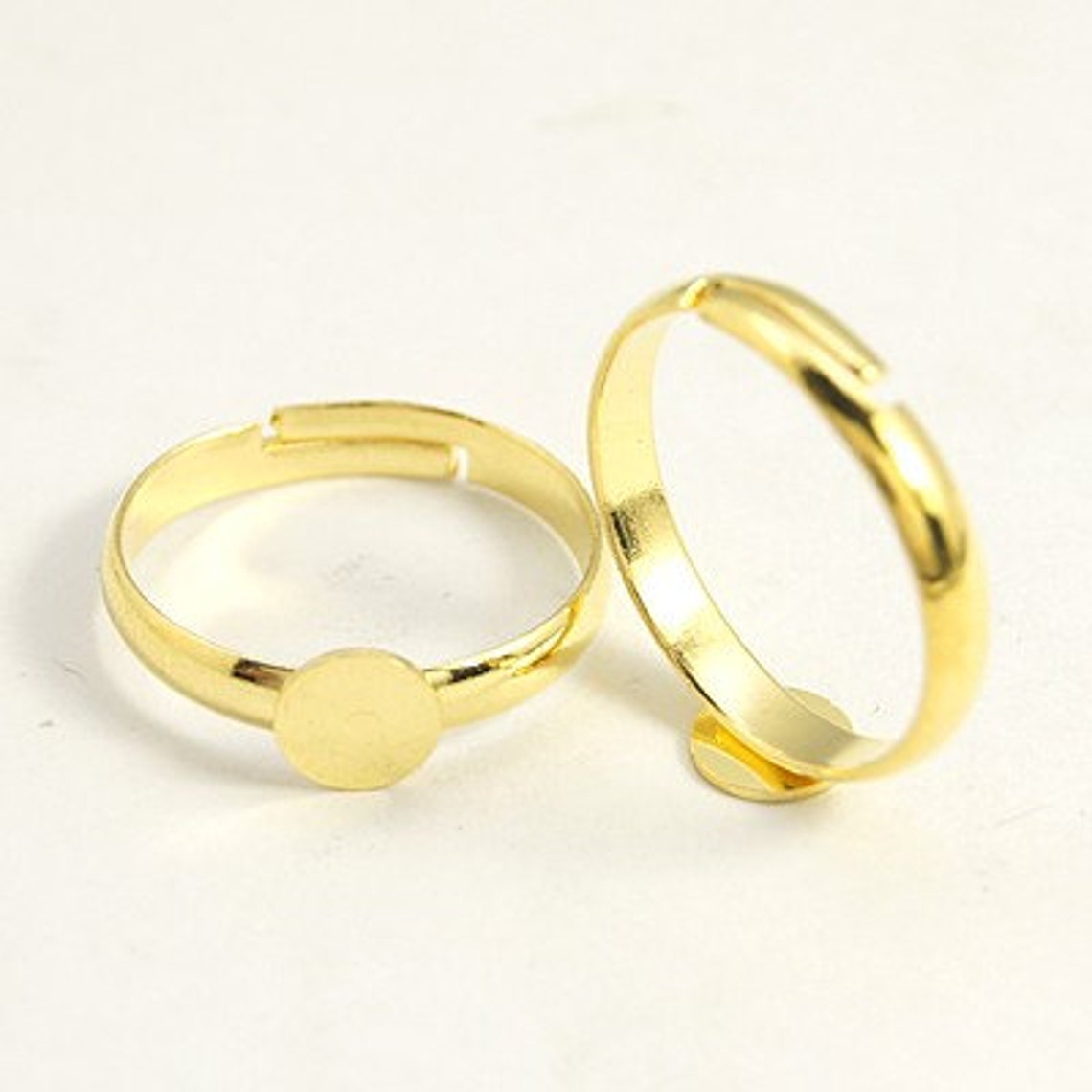 Gold Ring Blanks Brass Rings Adjustable Rings Gold Rings Blank Etsy