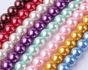 Wholesale Beads Bulk Beads 8mm Glass Pearls 8mm Beads Assorted Beads 8mm Glass Beads 8mm Pearls 20 Strands 2200 pieces PREORDER