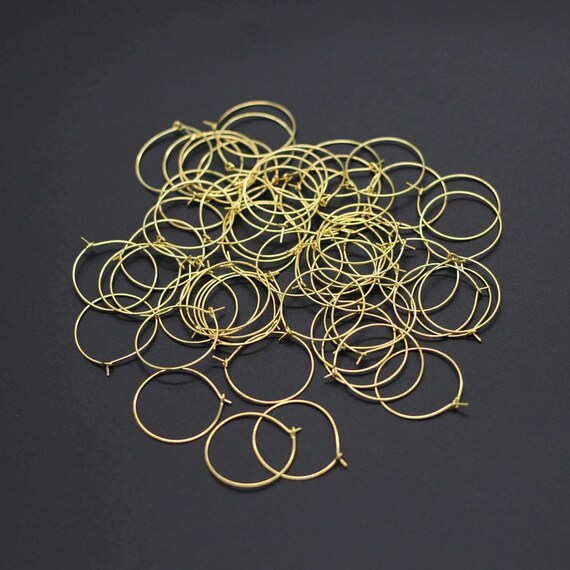 Wine Glass Rings Gold Wine Glass Charms Ring Hoops Gold Wine Charms BULK  Findings Wholesale 100pcs