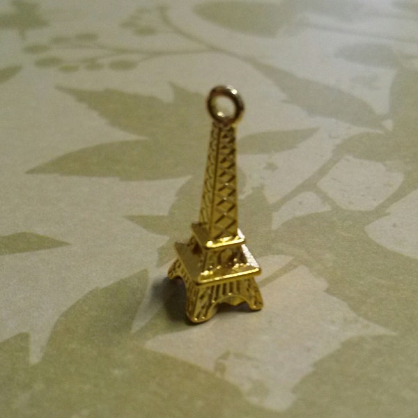 Eiffel Tower Charms Gold Paris Charms 3D Bulk Charms Wholesale Charms 100 pieces 24mm Shiny Gold Charms Set