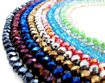 Assorted Glass Beads BULK Beads Wholesale Beads Rondelle Beads Abacus Beads Mix 4x6 Beads Set 800pcs