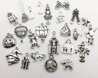 Bulk Charms Bulk Pendants Wizard of Oz Charms Set Antiqued Silver Charms Fairy Tale Charms Wholesale Charms Themed Charms 70pcs