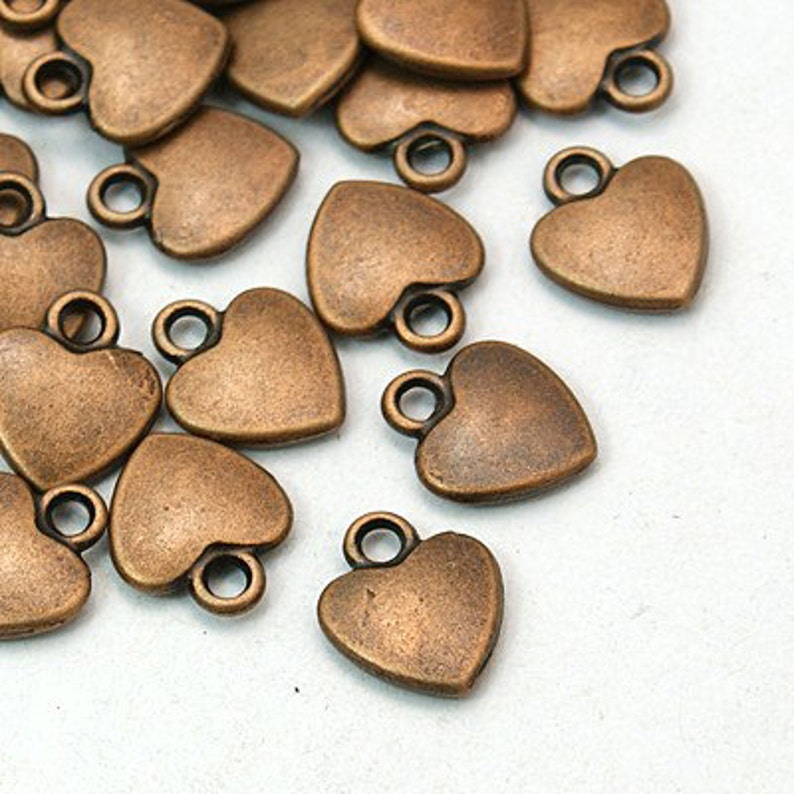 Heart Charms Copper Heart Charms Heart Pendants BULK Charms Etsy