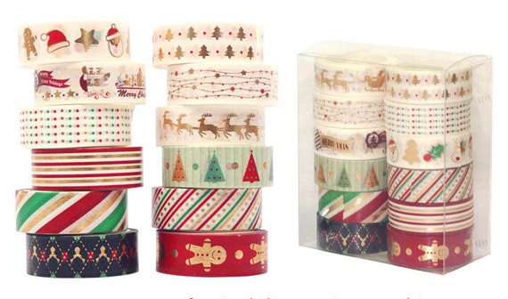 BULK Washi Tape Decorative Tape Gift Wrapping Christmas Washi Holiday  Scrapbooking Assorted Washi Tape Wholesale Tape 15mm Washi Tape 12roll