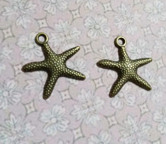 BULK Charms Starfish Charms Shiny Gold 50 pieces Wholesale Charms Ocean Charms