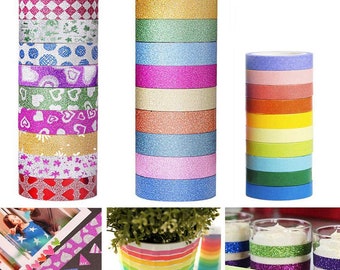 BULK Washi Tape Decorative Tape Gift Wrapping Embellishments Scrapbooking Assorted Washi Tape Wholesale Tape Washi Tape Glitter 30 Rolls