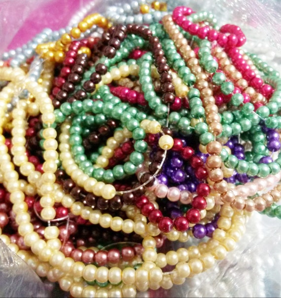 Wholesale Beads Bulk Beads 4mm Glass Pearls 4mm Beads Assorted