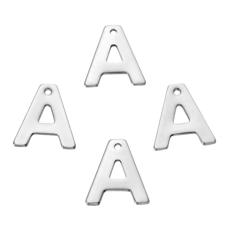 Letter A Charms Stainless Steel Initial Charms A Initial Etsy