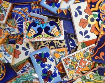 Mexican Talavera Tiles Broken Tiles for Mosaics Talavera Tile Mexico Tiles Colorful Tiles Sent in Whole Pieces BULK Tiles 10 pounds