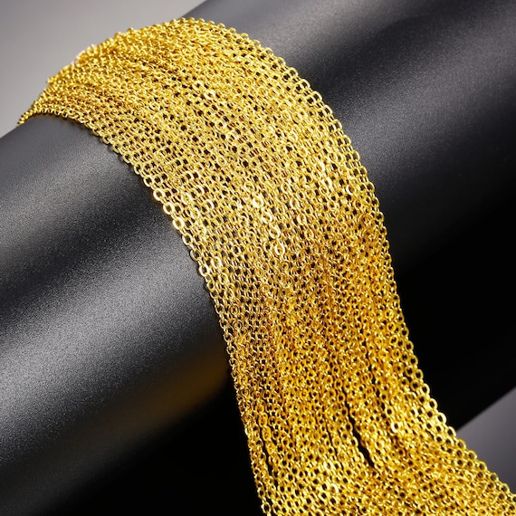 Bulk Chain Gold Chain Chains For Necklaces Wholesale Chain Cable Chain 30  Feet BULK Chains Jump Rings Lobster Clasps