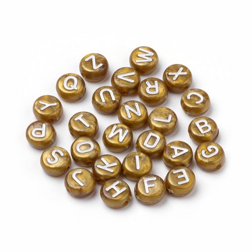 Letter Beads Alphabet Beads Gold Bulk Beads Wholesale Beads Etsy