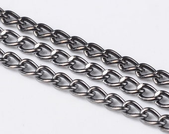 Bulk Chain Gunmetal Chain Chains For Necklaces Wholesale Chain Curb Chain 20 feet Black Chain Black Curb Chain