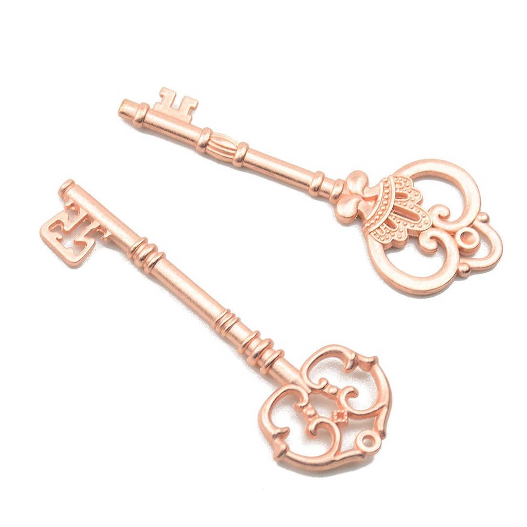 Rose Gold Key Pendants Rose Gold Keys Skeleton Keys Steampunk Etsy