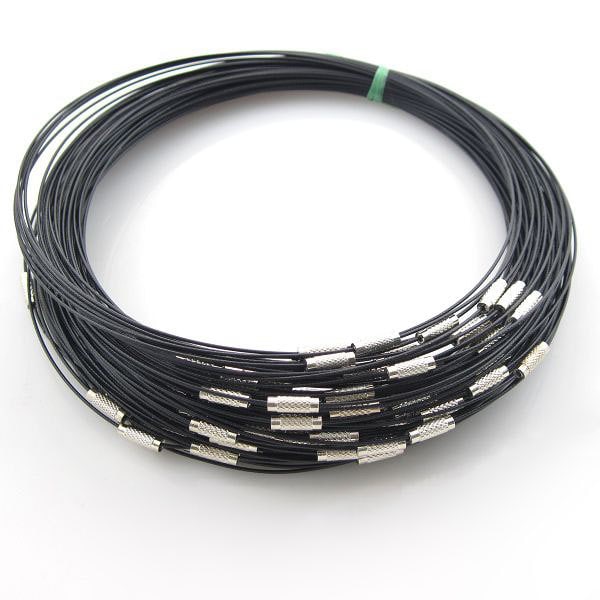 Wholesale Neckwires Black Stringing Material Necklaces Steel Wire Necklaces 17.5" each 100 pieces PREORDER