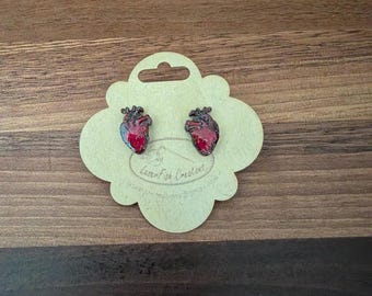 Anatomical Heart post earrings