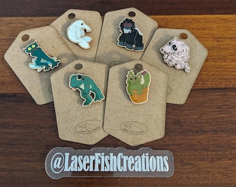 Cryptid Pins The Squonk Trunko Loveland Frogman Cactus Cat Skunk Ape Charles Mill Lake Monster