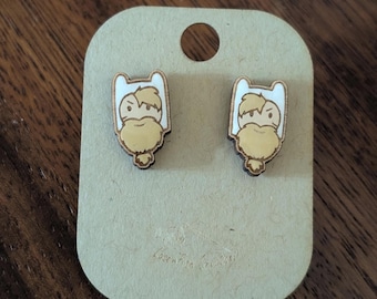 Adult Finn the Human post earrings Adventure Time