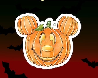Halloween Minnie Mouse Pumpkin Sticker, Disney Sticker Decal