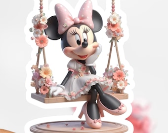 Söt Mimmi Pigg klistermärke, Disney klistermärke dekal
