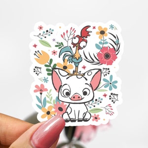 Hei Hei & Pua Moana Sticker, Disney Moana Decal, Chicken Pig Sticker