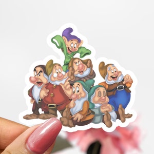 Seven Dwarfs Sticker, Disney Sticker Decal, Snow White Sticker