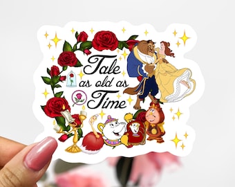 Tale as Old As Time Belle Sticker, Disney Beauty & Beast Decal, Princess Sticker