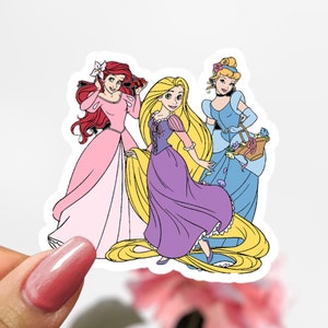 Frozen Elsa, Ariel & Cinderella Sticker, Disney Princesses Sticker Decal
