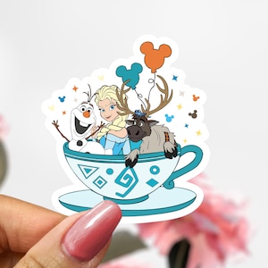 Frost Elsa tekopp klistermärke, Disney Frost dekal,