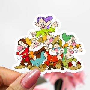 Seven Dwarfs Sticker, Disney Sticker Decal, Snow White Sticker