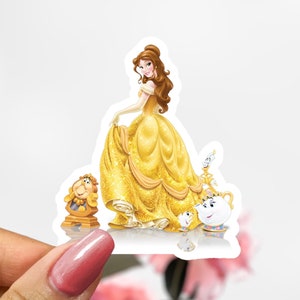Belle Sticker, Disney Beauty & Beast Decal, Princess Sticker