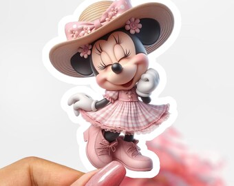 Söt Mimmi Pigg klistermärke, Disney klistermärke dekal