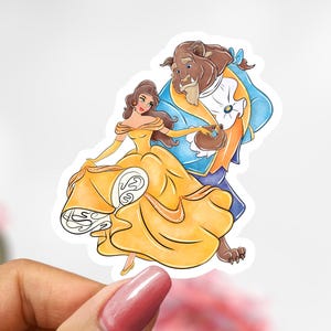 Belle Sticker, Disney Beauty & Beast Decal, Princess Sticker, Beast Sticker
