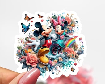 Mickey & Minnie Mouse Sticker, Disney Sticker Decal