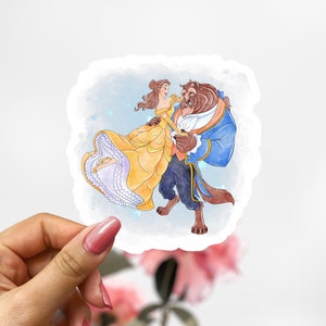Belle Sticker, Disney Beauty & Beast Decal, Princess Sticker, Beast Sticker